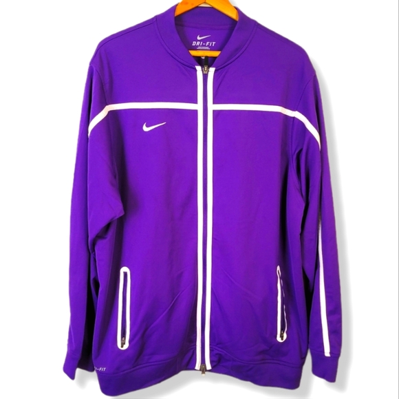 Nike Other - Nike Dri fit Retro purple white zippered jacket XL